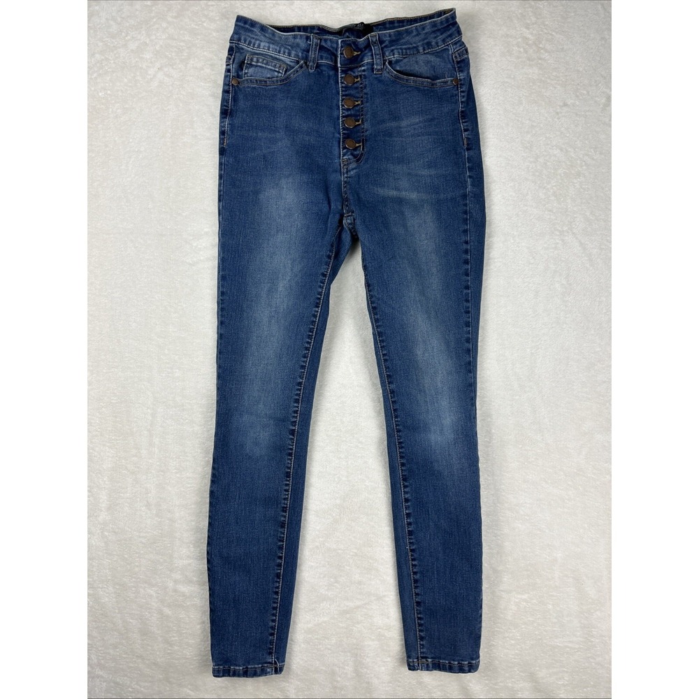 JUDY BLUE Skinny fit Button Fly High Waist Distressed Jeans WOMENS Size 9/29